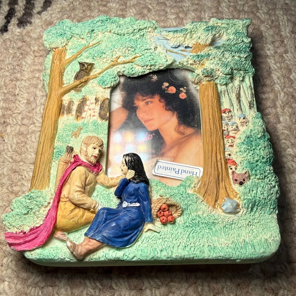 Terragrafics 1990 Woodland Figurine Photo Frame Resin Vintage Decor Whimsy Fairy